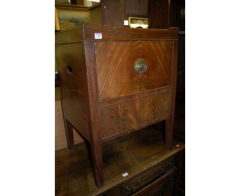 An early 19th century mahogany tray-top night commode