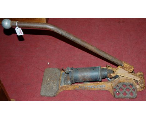 An early 20th century cast iron Dunlop tyre pump