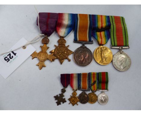 A FIRST WORLD WAR 1914-15 TRIO PLUS DEFENCE MEDAL AND OBE TO CAPTAIN/MAJOR WPK REYNOLDS, ARMY SERVICE CORPS WITH M.I.D. AND C