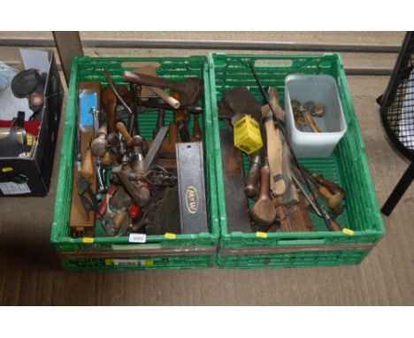 Two boxes of various hand tools