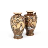 A pair of Japanese Satsuma pottery vases
