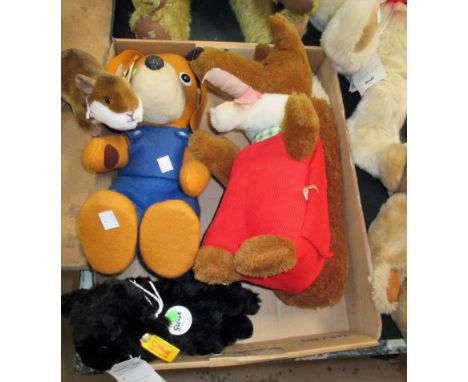A modern Steiff "Goldy Hamster" and "Luzie Lamm", with original labels; a Wendy Boston "Basil Brush"; a "Hector" soft toy