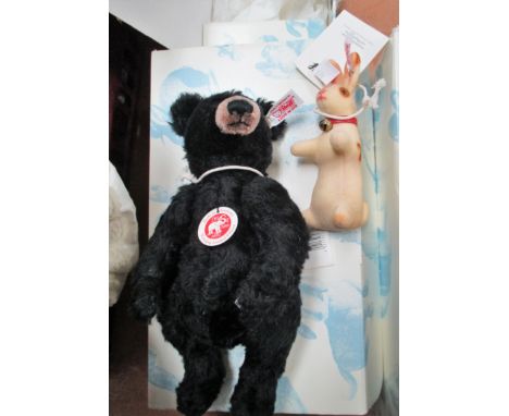 A Steiff modern boxed limited edition Winnipeg Grizzly Teddy Bear, 10"; a Steiff rabbit 'Hase Velveteen', 5½, boxed