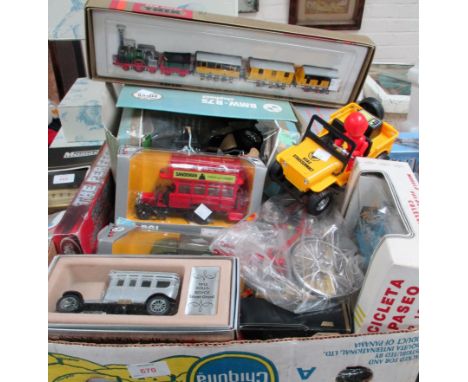 Two diecast "Metal Model” scale model cars in original boxes; 3 “Corgi Classics” in original boxes; a selection of vehicles a