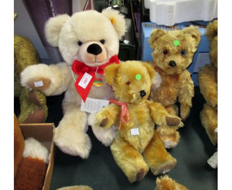 A Steiff modern teddy bear "Bobby", 15½"; another teddy bear (pads a.f.); another smaller