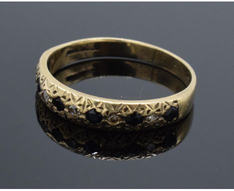 9ct gold ladies stone-set ring, 2.1 grams, size Q/R.  