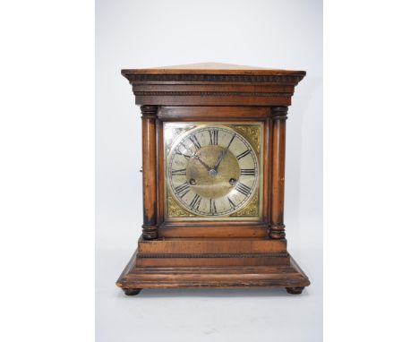 Vintage 20th century bracket-style clock HAC 14 day strike with key. 33cm tall.  Untested.