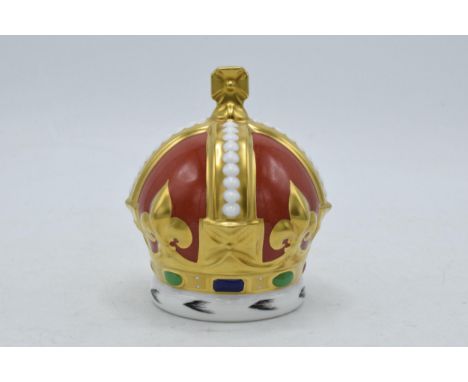 Royal Crown Derby paperweight, Queen Mother 100th Birthday Crown, Goviers exclusive, limited edition 348/950, first quality w