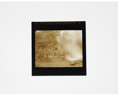 Photographic 3¼in sq Magic Lantern Slides,  including Thomas Batting, Godfrey's younger brother, rural and seaside views, inc
