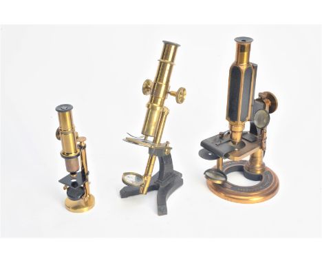Compound Monocular Microscopes, Smith, Beck and Beck lacquered brass Universal Microscope, with eyepiece and objective, exter