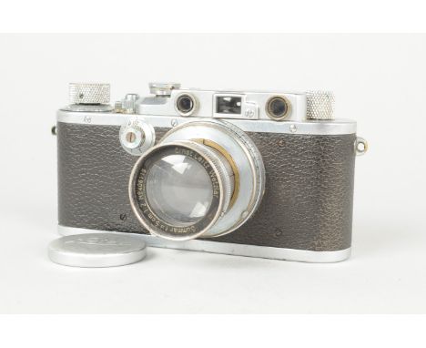 A Leitz Wetzlar Leica IIIa Camera, serial no. 180 075, 1935, body, F, slight corrosion and age-related wear to chrome, shutte