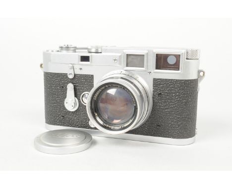 A Rare Early Leitz Wetzlar Leica M3 Double Stroke Camera, chrome, serial no. 700 365, 1954, a low serial number example (1954