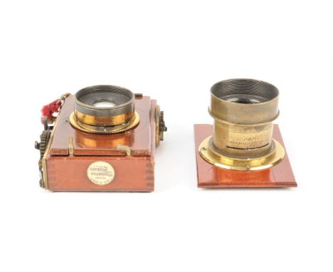 Ross Brass Lenses,  5¾in 'Special LA', with Waterhouse-stop slot and one stop, serial no 23060, mid-1870s and 5in No 3 Symmet