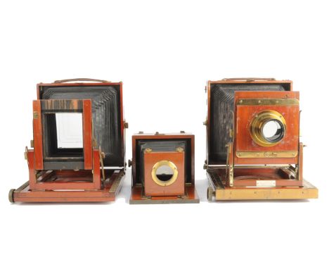 An early 20th Century mahogany and brass half-plate Thornton-Pickard 'Imperial' Triple Extension Field Camera,  F, sd, parts 