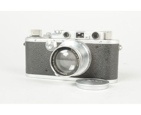 A Leitz Wetzlar Leica III Camera, serial no. 154 288, 1935, body F-G, shutter sticking, with a Leitz Summar 5cm f/2 collapsib