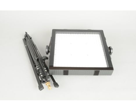 A Tecpro Felloni LED Video Light, model TP-LONI-B150, working, power consumption 24W, input 100-240V via ac adapter (attached