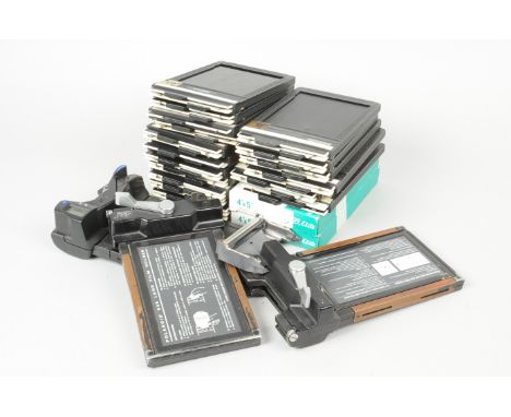 4 x 5 Film Holders, 19 Fidelity Elite holders, two Lisco Regal, two Polaroid 545 holders and one 545 Pro 