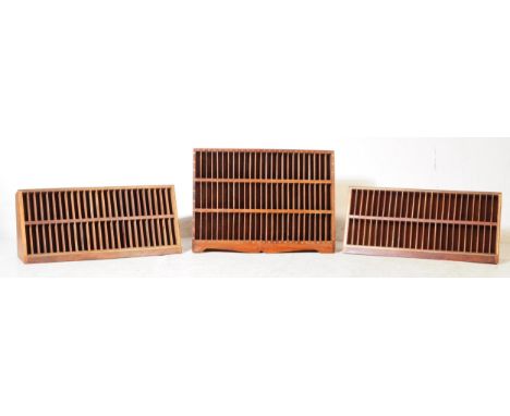 A set of three vintage 20th century Indian brass tape cassette holder / multi storage specimen compartments. Of rectangular s