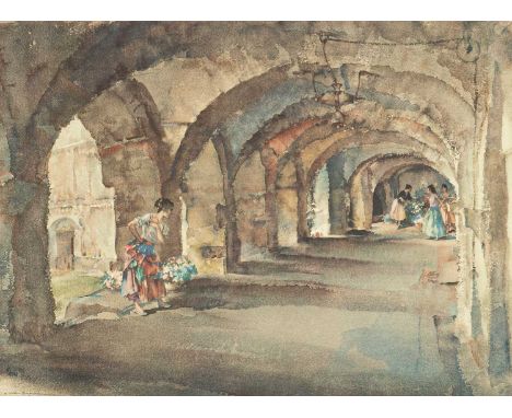 ARR After Sir William Russell Flint (1880-1969)
Flowers in the Cloisters
numbered in pencil to margin 42/850, bearing blindst