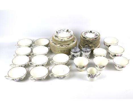A Royal Worcester ' June Garland ' pattern part fine bone china tea/dinner service. Including cups, plates, bowls, etc.