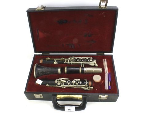 A 20th century Console clarinet. Numbered '593', within a fitted travel case