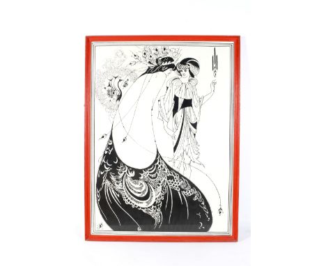 A print of Audrey Beardsley 'The Peacock Skirt', framed and glazed. 60 x 83cm.