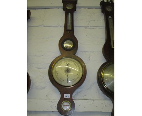 19th Century rosewood five glass wheel barometer (a/f)