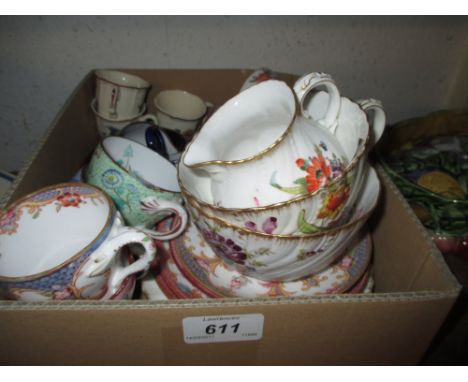 Quantity of various Sarreguemines cabinet cups and saucers