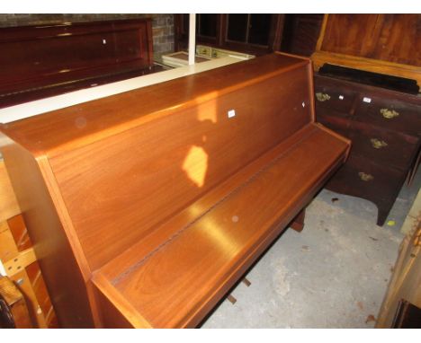 Modern teak cased upright piano by John Brinsmead