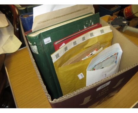 Three stock books and one album containing World stamps, quantity of loose stamps, First Day covers and empty albums