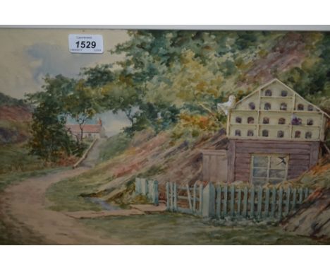 R. MacGregor Wilson, watercolour of a dovecote in a landscape, signed, gilt framed, 12ins x 19ins