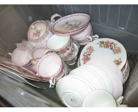 Tuscan April Beauty pattern tea service together with a Colclough tea service