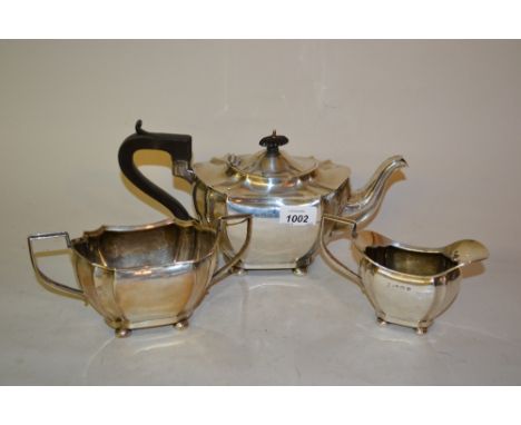 Early 20th Century Birmingham silver three piece tea service