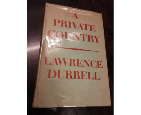 One volume Lawrence Durrell ' A Private Country ', 1943, First Edition with original dust jacket, published by Faber and Fabe