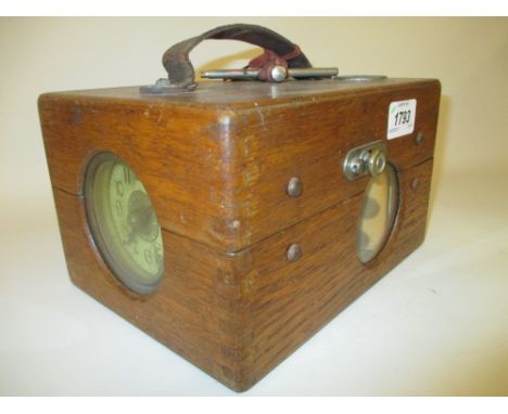 Oak cased pigeon timer clock