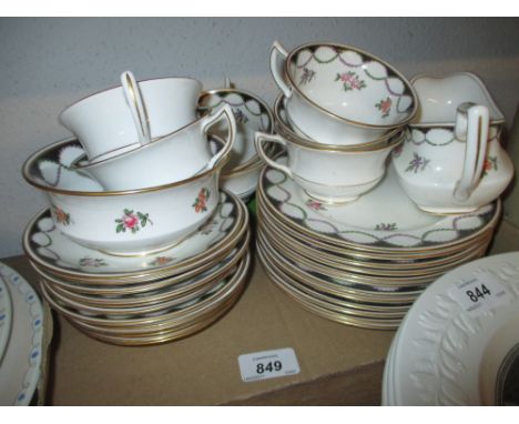Aynsley floral decorated six place setting tea service