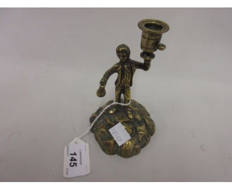 Small bronze figural candlestick