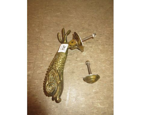 Cast brass fish design door knocker