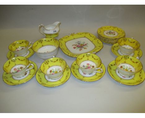 Grosvenor China for Harrods, six place setting floral decorated tea service
