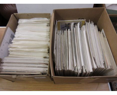 Two boxes containing a quantity of various First Day covers including military etc