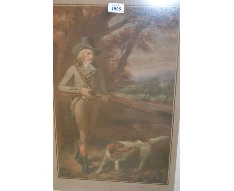 Framed coloured mezzotint, portrait of Sir Ronald Ferguson after Raeburn, engraved by Milner