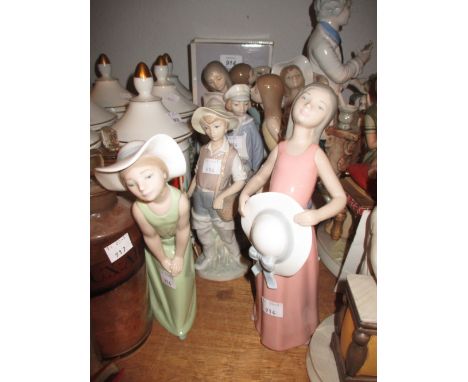 Collection of nine various Lladro figures (two a/f)