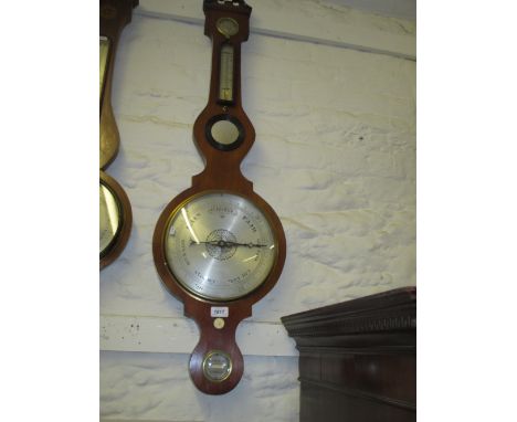 Early 19th Century mahogany five glass banjo shaped wheel barometer