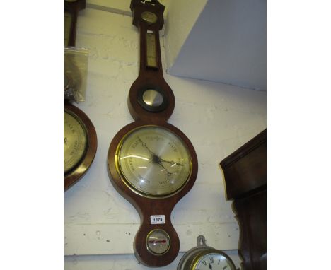 19th Century mahogany five glass wheel barometer