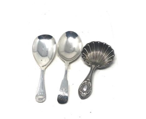 3  tea caddy spoons 2 hallmarked silver