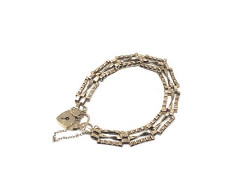 9ct gold gate bracelet weight 7g