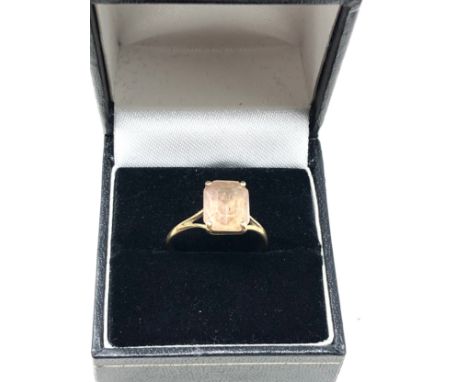 9ct gold vintage rock crystal cocktail ring (2g)