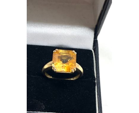 9ct gold vintage citrine cocktail ring (3.3g)