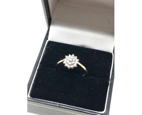 9ct gold vintage diamond cluster dress ring (1.9g)