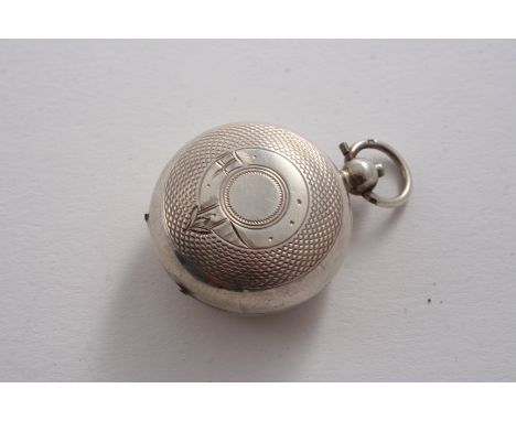 AN EDWARDIAN ENGINE-TURNED SOVEREIGN CASE vacant cartouche, maker's mark "EJH", Birmingham 1908;  1.2"  (3 cms) diameter; 0.4